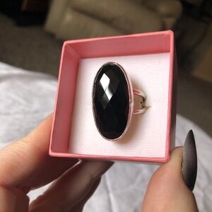 Sterling silver onyx ring